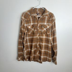 Patagonia Snap Buttons Flannel Shirt Plaid Long Sleeved Hemp Blend